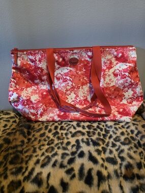 Coach Pink & Coral Floral-Print Tote